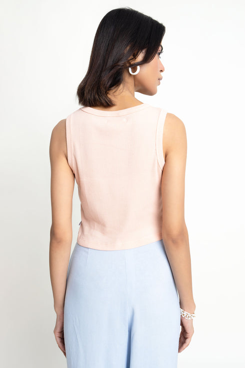 Peach Cropped Tank Top